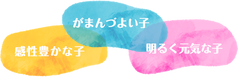 感性豊かな子　がまんづよい子　明るく元気な子